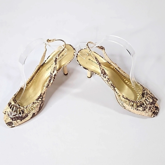 Bandolino Faux Leather Animal Print Heels Sz 8 - Picture 4 of 7